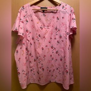 EUC Lane Bryant women’s plus size V neck flutter sleeve short sleeve top size 24